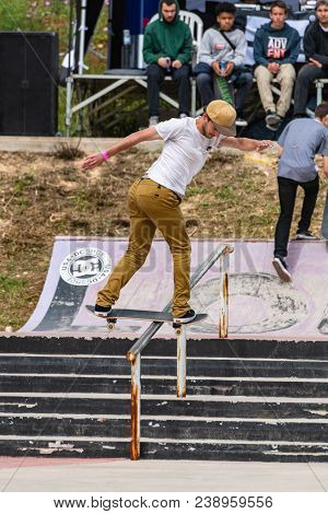 Cesar Afonso During The 1St Stage Dc Skate Challenge