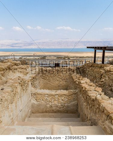 Qumran National Park, Where The Dead Sea Scrolls Were Found And There Was A Settlement Essenes In Ju