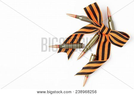 Bant St. George Ribbons And Cartridges Isolated On White Background As A Symbol.