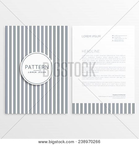 Letterhead Template With Verticle Lines Pattern Vector
