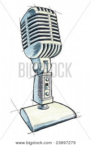 Mic Bitmap Vintage Microphone Image & Photo (Free Trial) | Bigstock