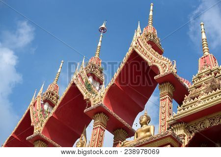 Golden Crafted Of Thai Temple Entrance Arches