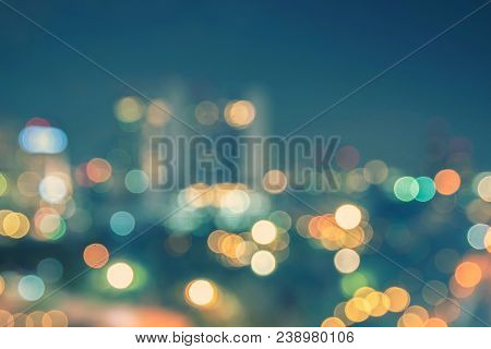 Abstract Urban Night Light Bokeh Defocused Background