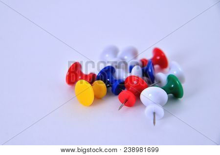 Color Buttons On White Background, Clouse Up