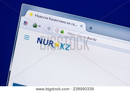 Ryazan, Russia - April 29, 2018: Homepage Of Nur Website On The Display Of Pc, Url - Nur.kz.