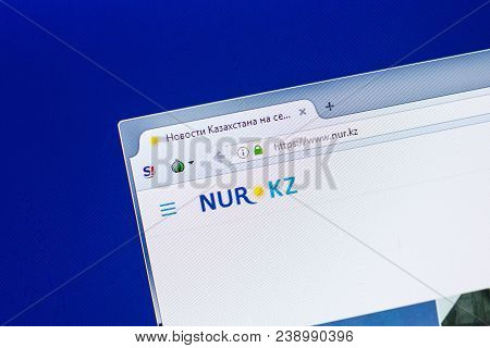 Ryazan, Russia - April 29, 2018: Homepage Of Nur Website On The Display Of Pc, Url - Nur.kz.