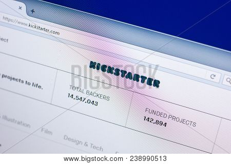 Ryazan, Russia - April 29, 2018: Homepage Of Kickstarter Website On The Display Of Pc, Url - Kicksta