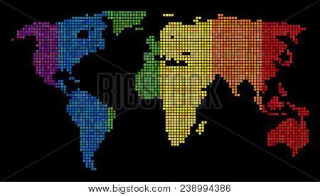 Spectrum Lgbt World Map For Lesbians, Gays, Bisexuals, And Transgenders. Vector Territorial Map In L
