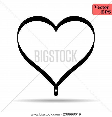 Heart Linear Vector, Mobile Minimalistic Flat Design Eps 10