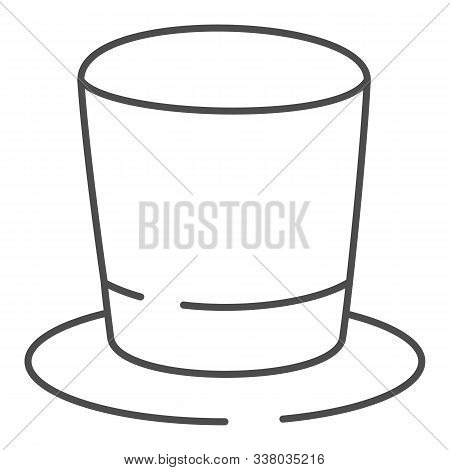 Cylinder Hat Thin Line Icon. Top Hat Vector Illustration Isolated On White. Gentleman Hat Outline St