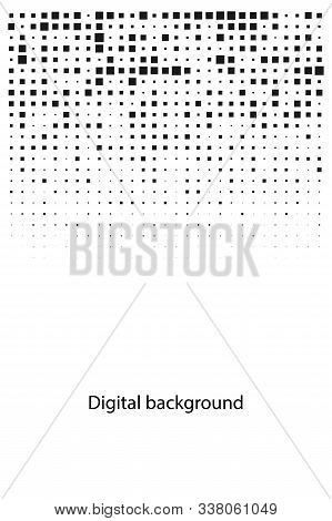 Digital Abstract Cover With Pixels, Geometric Background, Pixels Pattern, Vector Texture
