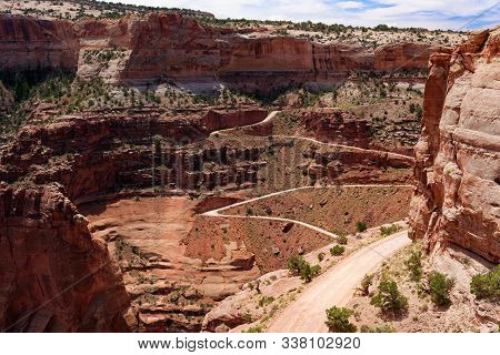 Shafer Trail Road In Canyonlands National Park