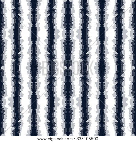 Gloss Carpet Vector Seamless Pattern. Cobalt Graphic Tile Aztec Print. Ocean Chevron Psychedelic Bac