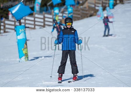 Canillo, Andorra : 2019 December 07 : People In The Restaurant Roc De Bruixes, Having Fun In Sunny D