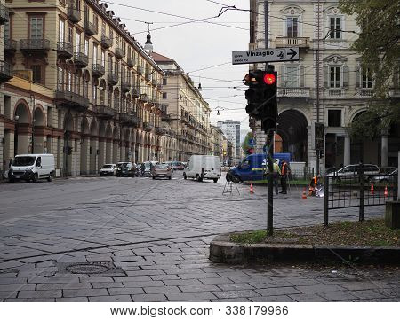 Via Cernaia Street In Turin