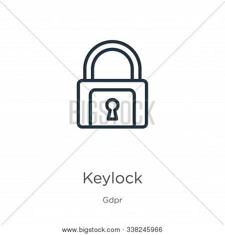 Keylock Icon. Thin Linear Keylock Outline Icon Isolated On White Background From Gdpr Collection. Li