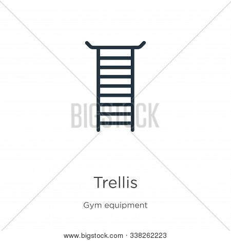 Trellis Icon. Thin Linear Trellis Outline Icon Isolated On White Background From Gym Equipment Colle