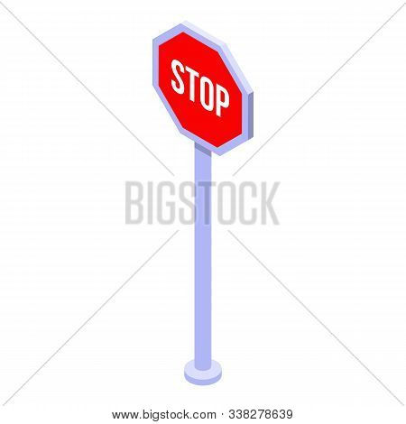 Stop And Give Way Icon. Isometric Of Stop And Give Way Vector Icon For Web Design Isolated On White 