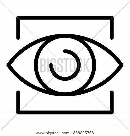 Eye Scanner Icon. Outline Eye Scanner Vector Icon For Web Design Isolated On White Background