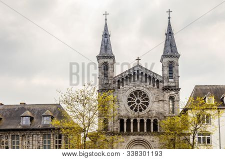 Facade Of Church Of The Redemptorists Of Tournai, Walloon Municipality, Belgium