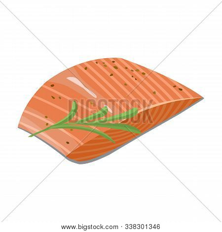 Piece Fish Vector Icon.cartoon Vector Icon Isolated On White Background Piece Fish.