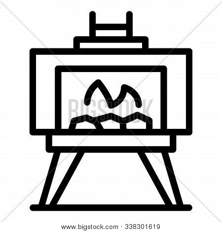 Outdoor Fireplace Icon. Outline Outdoor Fireplace Vector Icon For Web Design Isolated On White Backg