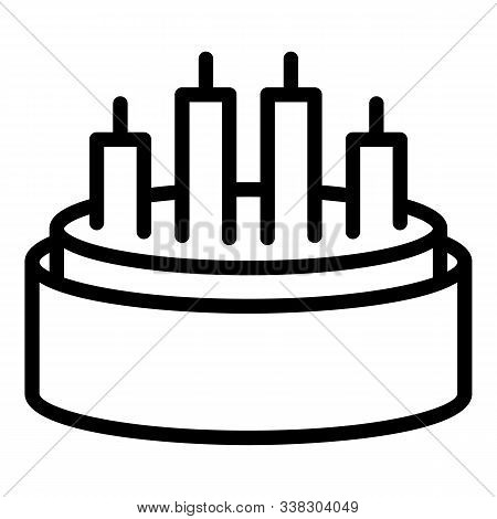 Four Core Cable Icon. Outline Four Core Cable Vector Icon For Web Design Isolated On White Backgroun