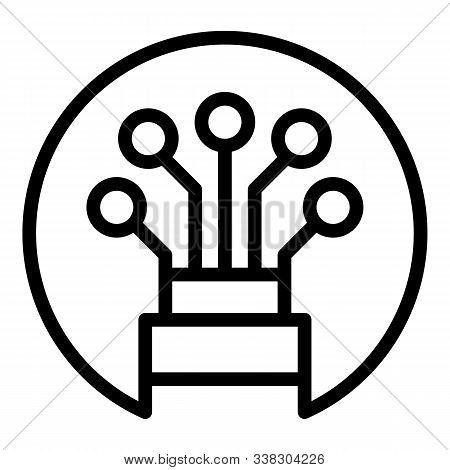Optical Cable In A Circle Icon. Outline Optical Cable In A Circle Vector Icon For Web Design Isolate