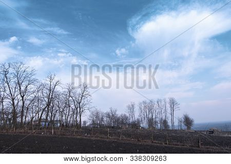 Rural Scenery In Moldavia On A Sunny Day In Spring