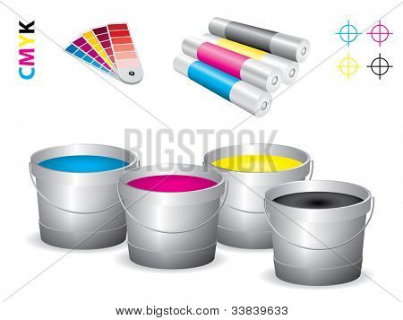Vector painatuskeskuksen icon set - cmyk
