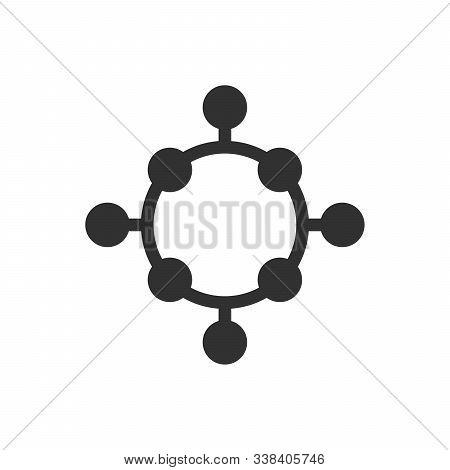 Molecule Structure Circle Logo Design. Stock Vector Illustration Isolated On White Background.