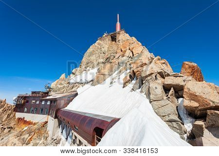 Aiguille Du Midi Is A 3842 M Mountain In The Mont Blanc Massif Within The French Alps Near The Chamo