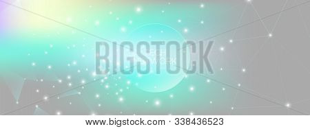 Technology Network. Magic Big Data Infographic. Polygonal Pattern. Cosmic Futuristic Architecture. T