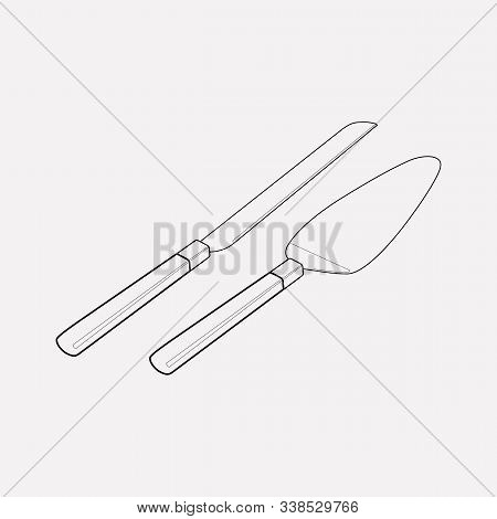 Cake Server Icon Line Element. Illustration Of Cake Server Icon Line Isolated On Clean Background Fo