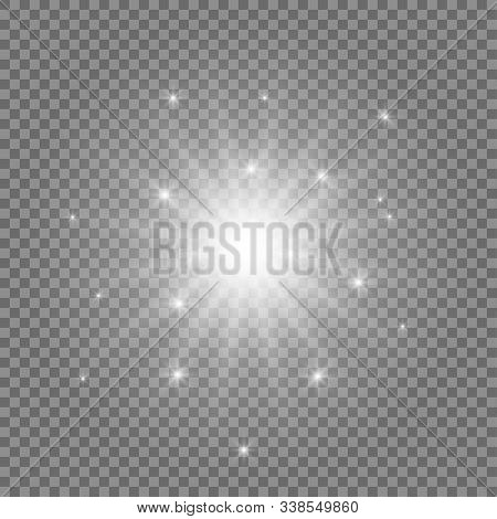 Transparent White Glow Flash Light Or Shine Effect. Stock Vector Illustration Of Burst Explosion Gla