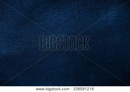 Close Up Of Dark Blue Lether As A Background