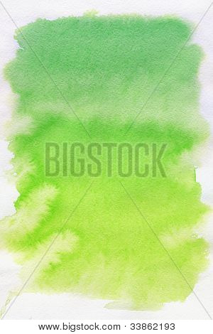 グリーン スポット、水彩抽象的な手描きの背景