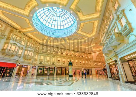 Doha, Qatar - February 21, 2019: Burberry Brand In Villaggio Mall, A Shopping Center In Aspire Zone 