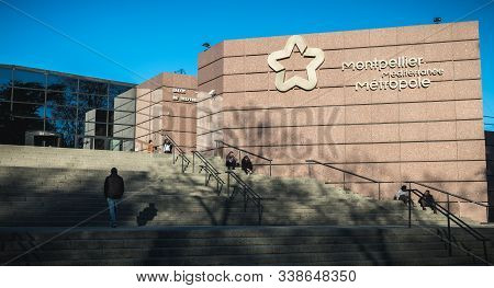 Architectural Detail Of The Corum, A Convention Center And Opera Berlioz In Montpellier, France
