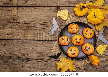 Funny Halloween Sushi Pumpkins Jack O Lantern, Sushi Monsters. Temari Sushi, Sushi Balls. Healthy Fo