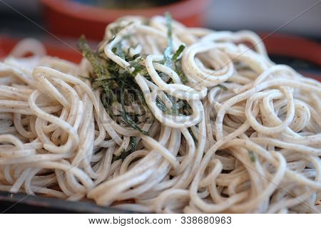 Chilled Buckwheat Noodles Soba, Japanese Food, Close Up
