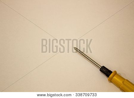 Screw Driver Yellow Colors Isolated On White Background