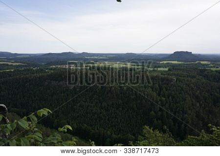 Beautiful View From The Brand Mountain Over The Saxon Switzerland Nationalpark, Germany