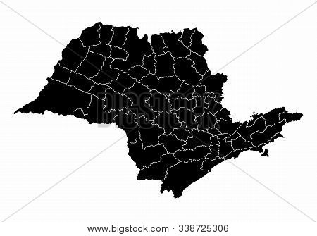The Sao Paulo State Microregions Map Isolated On White Background