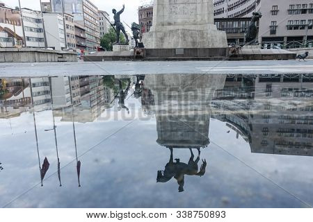 ANKARA, TURKEY - 16 NOVEMBER 2019: The statue of Ataturk in Ulus - Ankara, Turkey