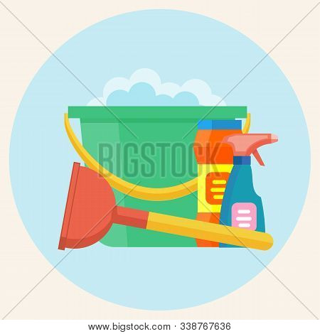 Detergents, Cleaning Product . Stock Flat Vector Illustration Set