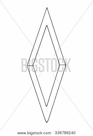 Diamond, Crystal, Logo Of The Elements Of Nature. Elements Of Ethno, Fantasy, Antiquity, Amulets, Se
