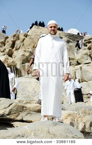Muslimske pilgrimme bederum på jabal Arafat, Hajj