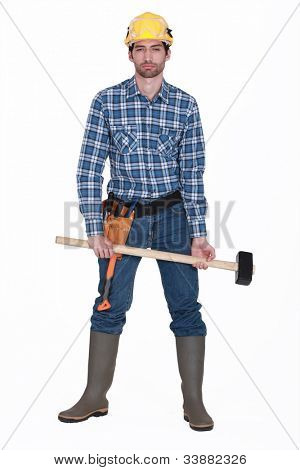 Man holding Vorschlaghammer