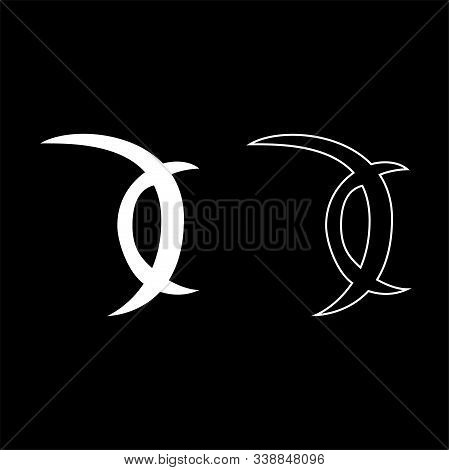 Brass Knuckles Deer Antlers Knuckleduster Weapon For Hand Icon Outline Set White Color Vector Illust
